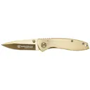 Smith & Wesson Executive Frame Assisted Opening Pocket Knife 2.8" Drop Point 7Cr17MoV Gold Blade Stainless Steel Handle Gold - Smith & Wesson