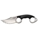 Cold Steel Double Agent Fixed Blade Knife 3" Fully Serrated Clip Point AUS-8 Satin Blade Grivory Handle Black - Cold Steel