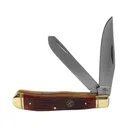 American Buffalo Knife & Tool Tobacco Trapper Pocket Knife 3.5" Clip Point 1065 Satin Blade Bone Handle Brown - American Buffalo Knife & Tool
