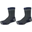 MidwayUSA Men's Lightweight Low Crew Hiking Socks Merino Wool Granite/Navy Large 2 Pairs - Midwayusa