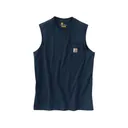 Carhartt Men's Relaxed Fit Heavyweight Sleeveless Pocket T Shirt Navy XL - Carhartt
