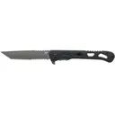 Schrade INERT Clr Tanto Pocket Knife 3.5" Partially Serrated Tanto Point AUS-10 Titanium Nitride Blade Aluminum Handle Black - Schrade