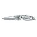 Gerber Ripstop I Pocket Knife 2.3" Partially Serrated Drop Point 7Cr17MoV Stainless Blade Stainless Steel Handle Stainless - Gerber Knives