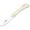 American Buffalo Knife & Tool Roper Tumbleweed Pocket Knife 3" Drop Point 1065 Satin Blade Bone Handle White - American Buffalo Knife & Tool