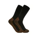 Carhartt Men's Midweight Steel Toe Boot Socks Cotton Blend Black Large 2 Pack - Carhartt