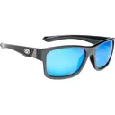 Strike King Men's SK Pro Polarized Sunglasses Shiny Black Frame White Blue Mirror Lens - Strike King