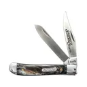 Imperial Knives Trapper Pocket Knife 2.7" Clip/Spey Point 3Cr13 Satin Blade Polyoxymethylene (POM) Handle Gray Swirl - Imperial Knives