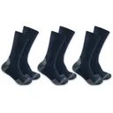 Carhartt Men's Midweight Crew Socks Navy Large 3 Pack - Carhartt