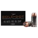 Speer Gold Dot 45 ACP Ammo 185 Grain Bonded Jacketed Hollow Point Case of 200 (10 Boxes of 20) - Speer