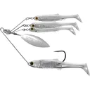LIVETARGET Baitball Spinner Large 1/2 oz Umbrella Rig Pearl White/Silver Nickel - LIVETARGET