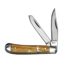 American Buffalo Knife & Tool Sagebrush Peanut Trapper Pocket Knife 2.25" Clip/Spey 8Cr13MoV Satin Blade Wood Handle - American Buffalo Knife & Tool