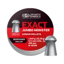 JSB Exact Jumbo Monster Shallow Skirt Air Gun Pellets 22 Caliber 25.39 Grain Tin of 200 - Jsb