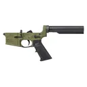 AR15 Carbine Complete Lower Receiver w/ BAD-ASS PRO Safety + A2 Grip - OD Green Anodized - Aero Precision