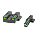 Hi Viz LightWave H3 Tritium / Litepipe Night Sight Set for Smith & Wesson M&P 9 Shield EZ Pistols - 