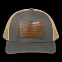 GunMag Leather Flag Patch Snapback Hat - Charcoal / FDE - GunMag Warehouse