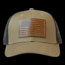 GunMag Leather Flag Patch Snapback Hat - Faded Olive / Black - GunMag Warehouse
