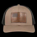 GunMag Leather Flag Patch Snapback Hat - FDE / Black - GunMag Warehouse
