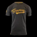 GunMag Baseball Logo T-Shirt - Charcoal with Golden Rod Logo - S - GunMag Warehouse