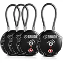 Savior Equipment 3-Digit Steel Cable Lock - 4-Pack - BLK - Savior Equipment