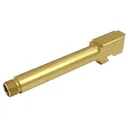 DMA Inc. Threaded Match Barrel for Gen 1-4 Glock 17 Pistols - 1/2x28 - Gold TiN - GunMag Warehouse
