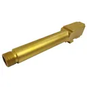 DMA Inc. Threaded Match Barrel for Gen 1-5 Glock 19 Pistols - 1/2x28 - Gold TiN - GunMag Warehouse