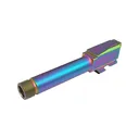 DMA Inc. Threaded Match Barrel for Glock 43 Pistols - 1/2x28 - Chameleon Rainbow - GunMag Warehouse