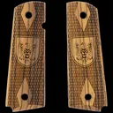 Kimber 11th ECAB Insignia Double Diamond Checkered Zebrawood Grips for Full Sized 1911 Pistols - GunMag Warehouse