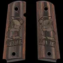 Kimber NWTF Logo Engraved Smooth Rosewood Grips for Full Sized 1911 Pistols - GunMag Warehouse