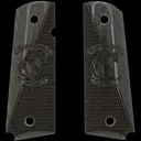 Kimber USMC 2nd Law Enforcement Battalion Insignia Smooth / Checkered Black Linen Micarta Grips for Full Sized 1911 Pistols - GunMag Warehouse
