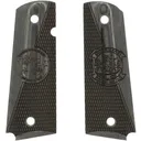 Kimber HMH-461 OEF 13.1 Inspired Engraving Smooth / Checkered Black Linen Micarta Grips for Full Sized 1911 Pistols - GunMag Warehouse