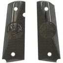 Kimber MSRON-12 Inspired Engraving Smooth / Checkered Gray Linen Micarta Grips for Full Sized 1911 Pistols - GunMag Warehouse