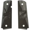 Kimber Riverine Squadron 1 Inspired Engraving Smooth / Checkered Black Linen Micarta Grips for Full Sized 1911 Pistols - GunMag Warehouse