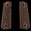 Kimber US Navy Engraved Insignia Rosewood Grips for Full Sized 1911 Pistols - GunMag Warehouse
