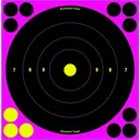 BIRCHWOOD CASEY Shoot-N-C 8in Pink Bull's-Eye 6 Targets, 72 Pasters (34808) - Birchwood Casey