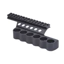 Mesa Tactical 6-Shell SureShell Carrier Side Saddle SureShell Saddle Mount w/ Rail Black Benelli Super Nova 12Ga 5.5" (92010) - Mesa Tactical