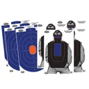 BIRCHWOOD CASEY Dirty Bird Blue/Orange Oval Silhouette & Bad Guy IPSC Silhouette Combo, 8-Pack (35735) - Birchwood Casey