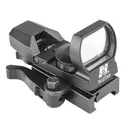 NCSTAR Red/Green Dot Black Anodized Reflex Sight with 4 Reticles and QR Mount (D4RGBQ) - NcSTAR