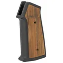 Sharps Bros. Aluminum/Wood AR Grip, CNC Machined Billet 6061-T6 Aluminum Grip Frame, Fits AR-15, Black SBARG01 - Sharps Bros.