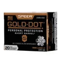 SPEER Gold Dot 9mm 124Gr 20rd Box Ammo (23611GD) - Speer