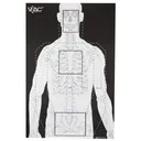 Action Target VTAC-P, Viking Tactics Double Sided Advanced Training Target, Marksmanship Side Has 4 SR-1C Bulls-Eye Target w/1" Square Sighting Grid, Silhouette Side w/Visible Skeleton, Black/White, 23"x35", 100 Per Box VTAC-P-100 - Action Target