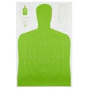 Action Target B-27E High Visibility Target, Fluorescent Green, Silhouette Cut Off Below Ring 7, 23"x35", 100 Per Box B-27E-LGR-100 - Action Target