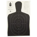 Action Target B-27E Economy Target, Black Silhouette Cut Off Below Ring 7, 23"x35", 100 Per Box B-27EBLACK-100 - Action Target