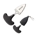 Cold Steel Mini Pal, 1" Fixed Blade Knife, Drop Point, 3/4 Serrated Edge, AUS 8A/Polished, Black Kraton, Secure-Ex Sheath CS-43NSK - Cold Steel