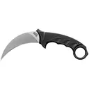 Cold Steel Steel Tiger, Fixed Blade Knife, Silver, Plain Edge, Karambit, 4.75" Blade, Stonewashed Finish, AUS8A Stainless, Black Hande, Includes Secure-Ex Sheath CS-49KST - Cold Steel
