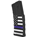 Mission First Tactical Magazine, 223 Remington, 556NATO, Fits AR-15, 30 Rounds, Blue Line American Flag EXDPM556D-AMB1 - Mission First Tactical