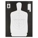 Action Target B-34R Reverse Qualification Target, 25 Yard Reduction Of B-27, Ivory Police Silhouette With Black Background, 17.5"x23", 100 Per Box B-34R-100 - Action Target