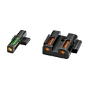 Hi-Viz LiteWave H3 Tritium/Litepipe Night Sights, Fits M&P Shield 9MM, 40S&W and 45 Calibers, Green Front w/White Front Ring, Orange Rear MPSN421 - HIVIZ