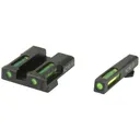 Hi-Viz LiteWave H3 Tritium/Litepipe Night Sights, Fits Glock 17,19,26,27,33,34, Green Front and Rear GLN325 - HIVIZ