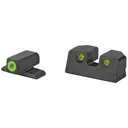 Meprolight Hyper-Bright, Tritium Sight Set, Green Front/Green Rear, Fits Sig Sauer - All P Series 9MM/357SIG 0401103111 - Meprolight