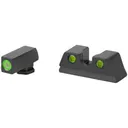 Meprolight Hyper-Bright, Tritium Sight Set, Green Front/Green Rear, For Glock 42, 43, 43X and 48 0402203111 - Meprolight